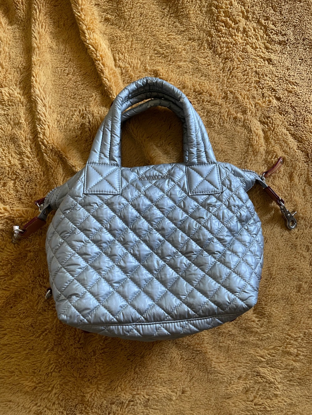 MZ WALLACE Silver Quilted Hand Bag